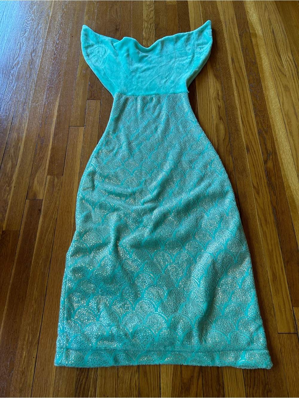 Justice Turquoise Mermaid Maxi Blanket Skirt with Sparkle